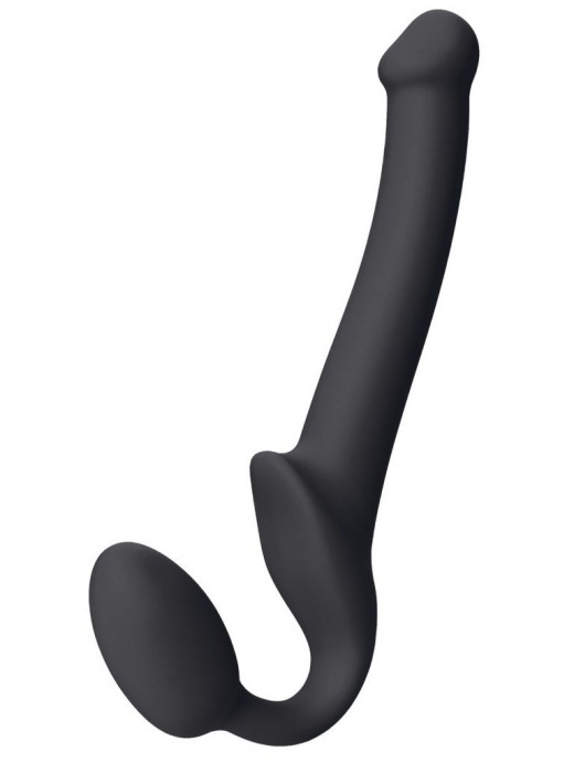 Черный безремневой страпон Silicone Bendable Strap-On S - Strap-on-me - купить с доставкой в Сочи