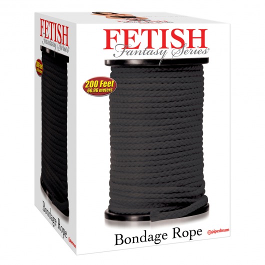Черная веревка для связывания Bondage Rope - 60,9 м. - Pipedream - купить с доставкой в Сочи