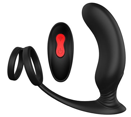Черный массажер простаты REMOTE P-PLEASER - Dream Toys - в Сочи купить с доставкой