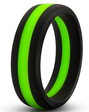 Черно-зеленое эрекционное кольцо Silicone Go Pro Cock Ring - Blush Novelties - в Сочи купить с доставкой