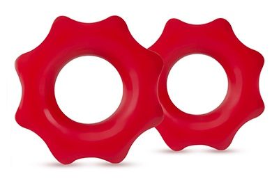 Набор из 2 красных фигурных эрекционных колец NUTZ - Blush Novelties - в Сочи купить с доставкой