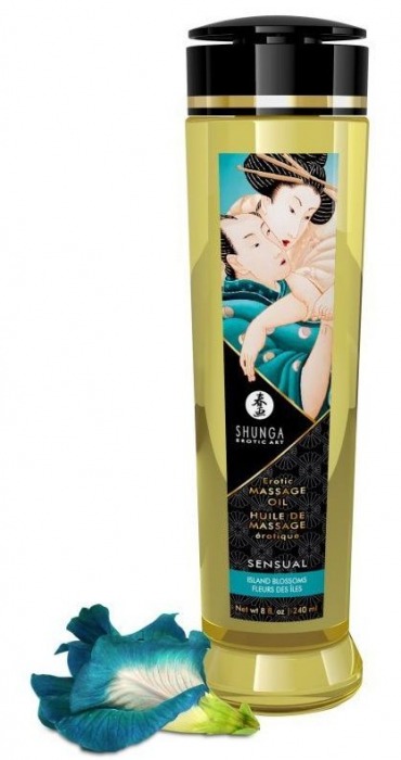 Массажное масло Sensual с цветочным ароматом - 240 мл. - Shunga - купить с доставкой в Сочи