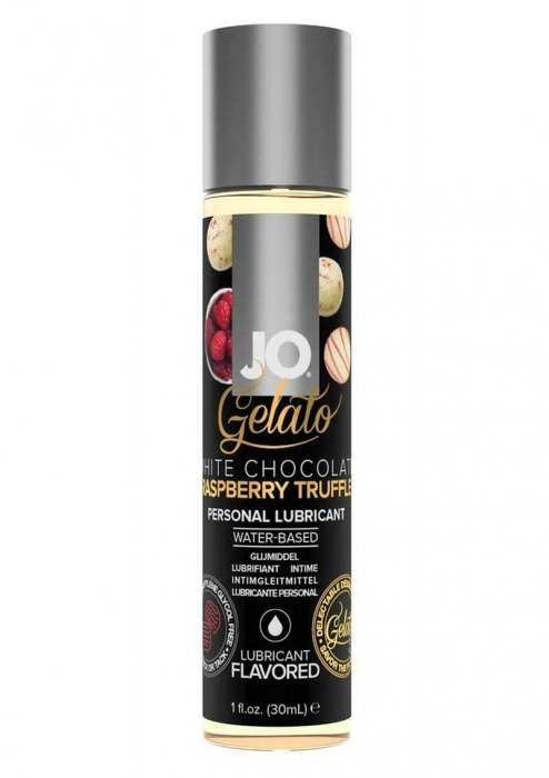 Лубрикант с ароматом трюфелей из белого шоколада и малины JO GELATO WHITE CHOCOLATE RASPBERRY TRUFFLE - 30 мл. - System JO - купить с доставкой в Сочи