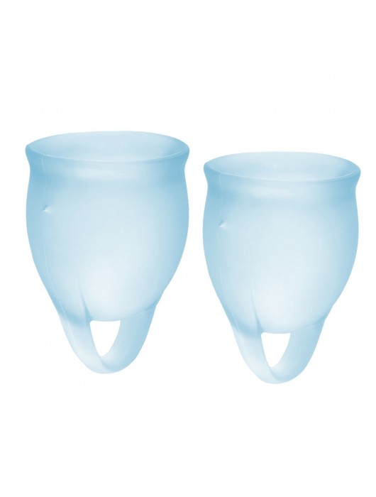 Набор голубых менструальных чаш Feel confident Menstrual Cup - Satisfyer - купить с доставкой в Сочи