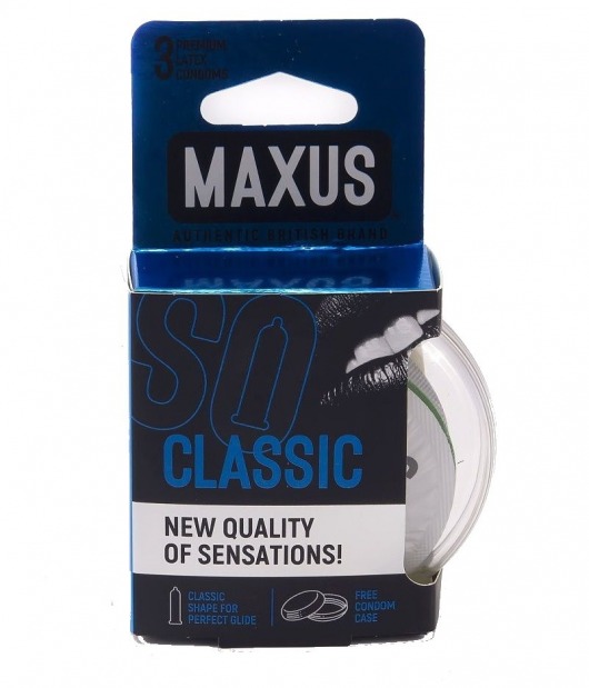 Классические презервативы в пластиковом кейсе MAXUS Classic - 3 шт. - Maxus - купить с доставкой в Сочи