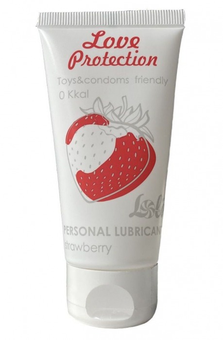 Лубрикант на водной основе с ароматом малины Love Protection Strawberry - 50 мл. - Lola Games - купить с доставкой в Сочи