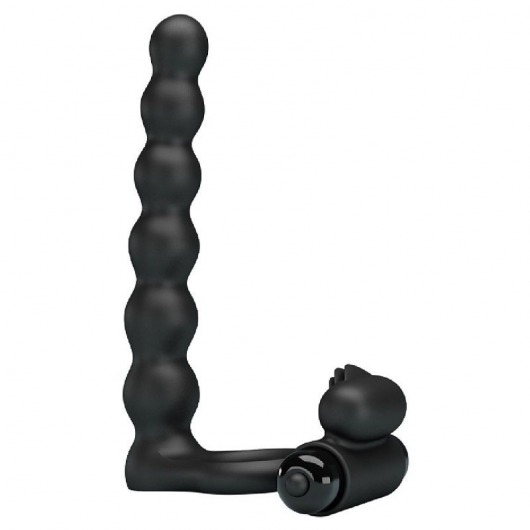 Черная насадка для двойной стимуляции Hercules Penis Sheath III - 15,3 см. - Baile - купить с доставкой в Сочи