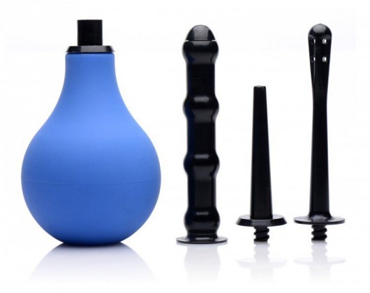 Анальный душ с 3 насадками Premium One-way Valve Anal Douche Set - XR Brands - купить с доставкой в Сочи