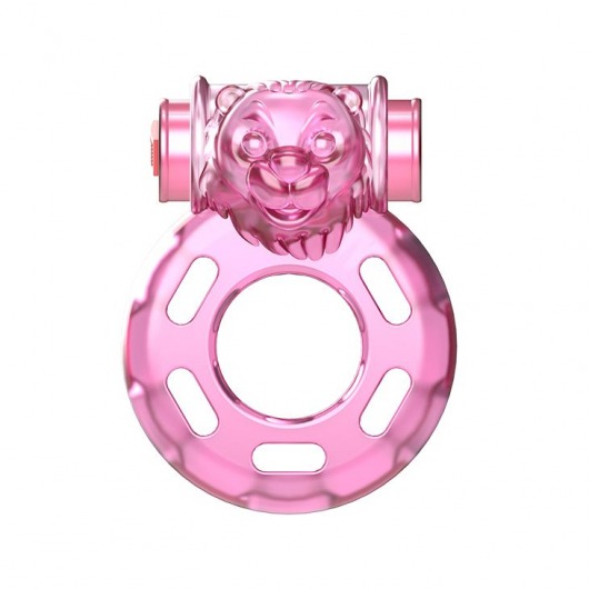Розовое эрекционное кольцо с вибрацией Pink Bear - Baile - в Сочи купить с доставкой