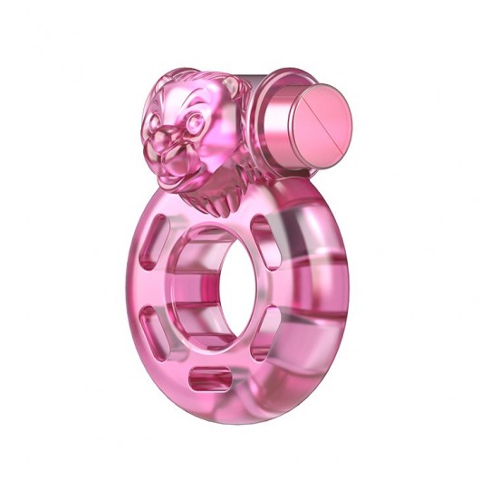 Розовое эрекционное виброкольцо Pink Bear - Baile - в Сочи купить с доставкой