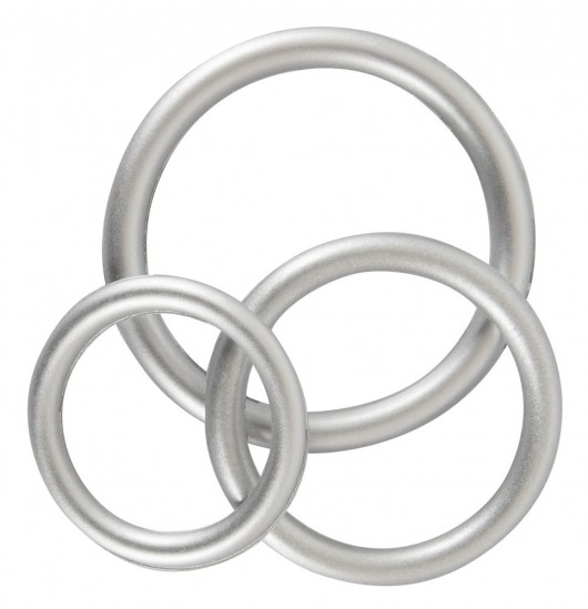 Набор из 3 эрекционных колец под металл Metallic Silicone Cock Ring Set - Orion - в Сочи купить с доставкой