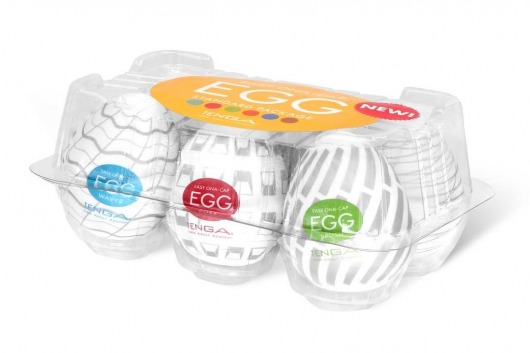 Набор из 6 мастурбаторов Tenga EGG Easy Beat с различным рельефом - Tenga - в Сочи купить с доставкой