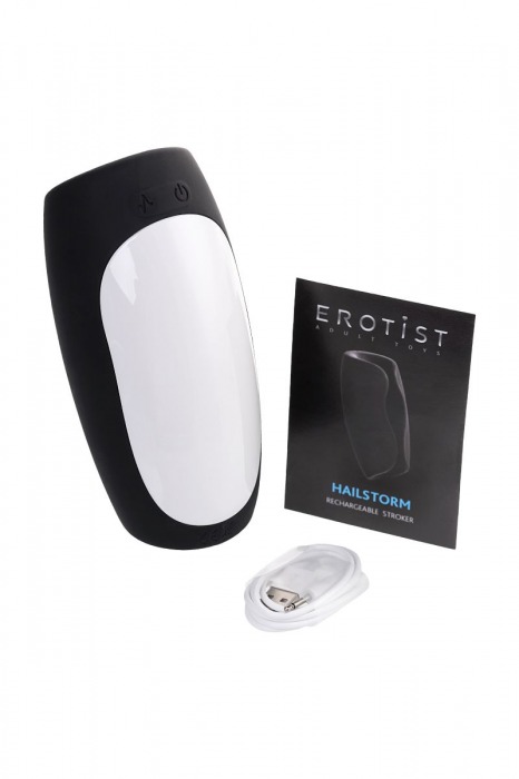 Черно-белый перезаряжаемый мастурбатор Erotist Hailstorm - Erotist Adult Toys - в Сочи купить с доставкой