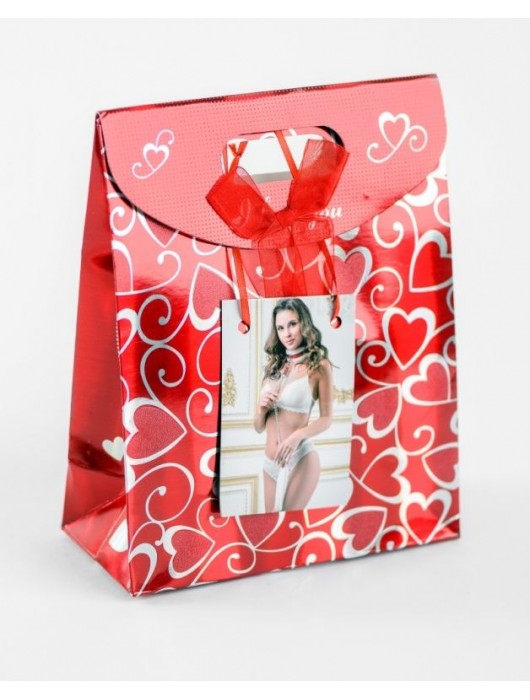 Бело-красный ошейник из натуральной кожи с нежным мехом - БДСМ Арсенал - купить с доставкой в Сочи