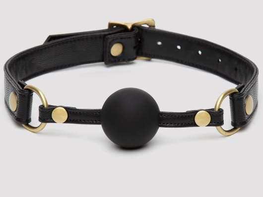 Черный кляп-шар Bound to You Faux Leather Ball Gag - Fifty Shades of Grey - купить с доставкой в Сочи