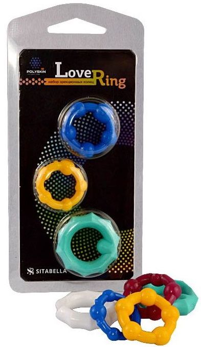 Набор из 3 цветных эрекционных колец Love Ring - Sitabella - в Сочи купить с доставкой