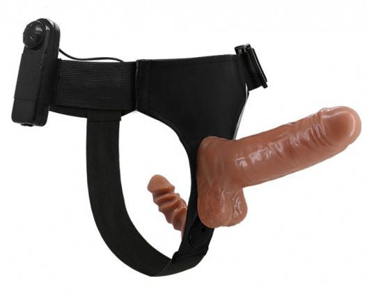 Страпон с вагинальной пробкой и вибрацией Ultra Passionate Harness - 16 см. - Baile - купить с доставкой в Сочи