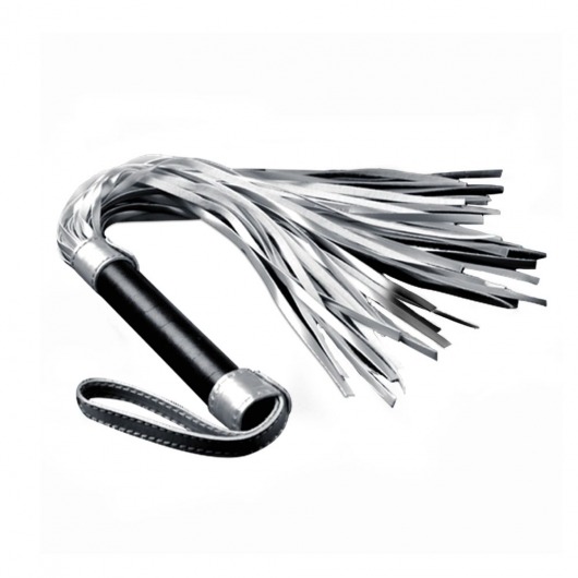 Серебристая плетка Struggle My Flogger с черной ручкой - 45 см. - Lovetoy - купить с доставкой в Сочи