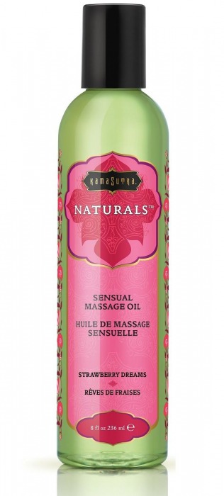 Массажное масло Naturals Strawberry Dreams с ароматом клубники - 236 мл. - Kama Sutra - купить с доставкой в Сочи