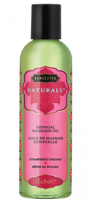 Массажное масло Naturals Strawberry Dreams с ароматом клубники - 59 мл. - Kama Sutra - купить с доставкой в Сочи