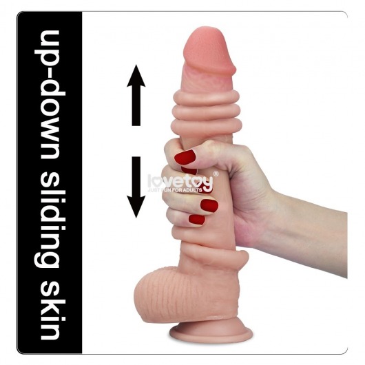 Телесный фаллоимитатор Sliding Skin Dual-Layered 9.0 - 23 см. - Lovetoy
