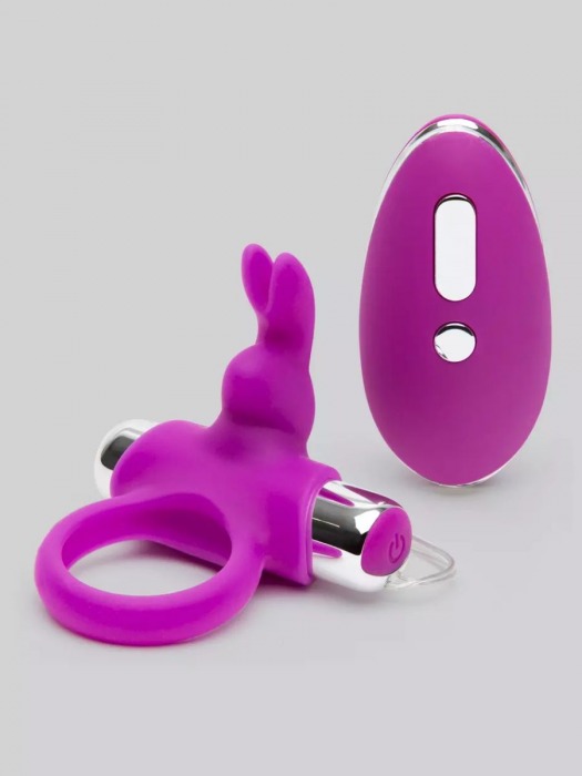 Лиловое виброкольцо с пультом ДУ Remote Control Cock Ring - Happy Rabbit - в Сочи купить с доставкой