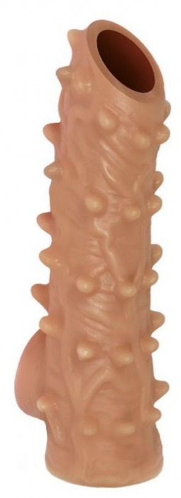 Телесная насадка с шипами и открытой головкой Nude Sleeve S - 10 см. - KOKOS - в Сочи купить с доставкой
