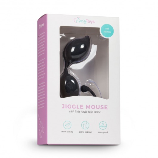 Черные вагинальные шарики Jiggle Mouse - Easy toys