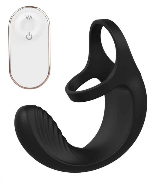 Черный анальный стимулятор с эрекционными кольцами Remote Couple Teaser - Dream Toys - в Сочи купить с доставкой