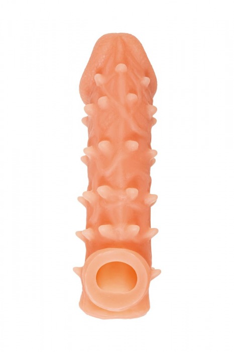 Телесная закрытая насадка с пупырышками Cock Sleeve Size M - 15,6 см. - KOKOS - в Сочи купить с доставкой