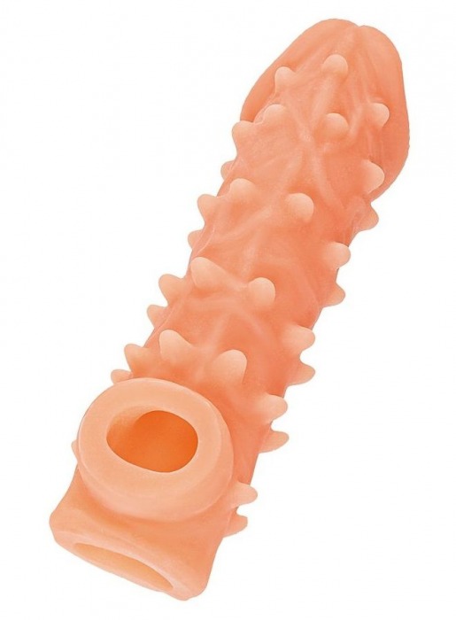 Телесная закрытая насадка с пупырышками Cock Sleeve Size L - 17,6 см. - KOKOS - в Сочи купить с доставкой