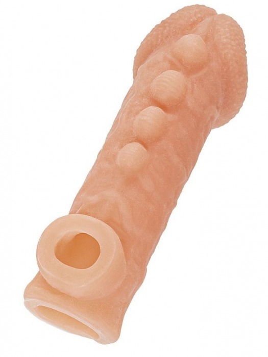Телесная закрытая насадка с шишечками Cock Sleeve Size L - 17,6 см. - KOKOS - в Сочи купить с доставкой