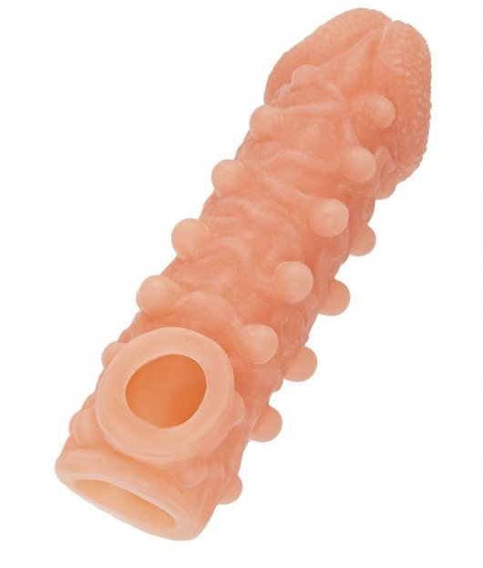Телесная закрытая насадка с шариками Cock Sleeve Size S - 13,8 см. - KOKOS - в Сочи купить с доставкой