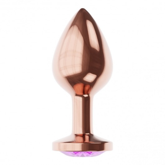 Пробка цвета розового золота с фиолетовым кристаллом Diamond Amethyst Shine S - 7,2 см. - Lola Games - купить с доставкой в Сочи