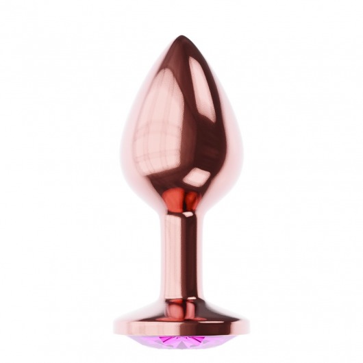 Пробка цвета розового золота с лиловым кристаллом Diamond Quartz Shine L - 8,3 см. - Lola Games - купить с доставкой в Сочи