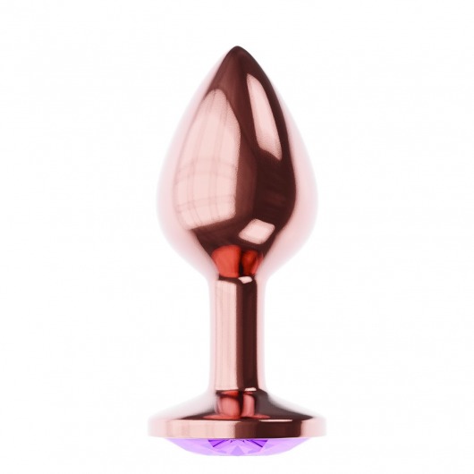 Пробка цвета розового золота с фиолетовым кристаллом Diamond Amethyst Shine L - 8,3 см. - Lola Games - купить с доставкой в Сочи