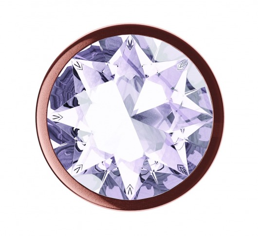 Пробка цвета розового золота с прозрачным кристаллом Diamond Moonstone Shine L - 8,3 см. - Lola Games - купить с доставкой в Сочи