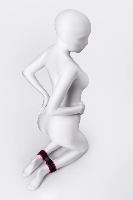 Красно-черные велюровые оковы Anonymo - ToyFa - купить с доставкой в Сочи