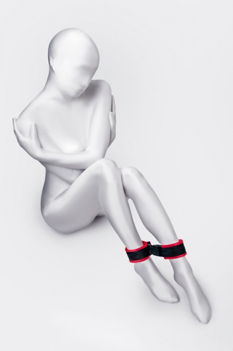 Красно-черные велюровые оковы Anonymo - ToyFa - купить с доставкой в Сочи