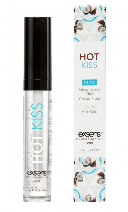 Блеск для губ Hot Kiss Coconut с ароматом кокоса - 7 мл. - Exsens - купить с доставкой в Сочи