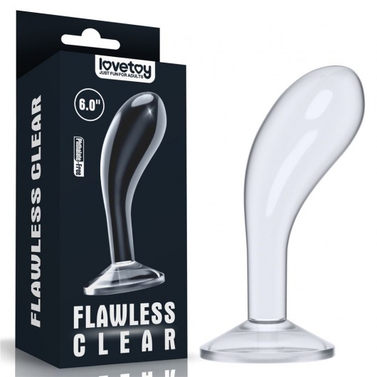 Прозрачный стимулятор простаты Flawless Clear Prostate Plug - 15 см. - Lovetoy - в Сочи купить с доставкой