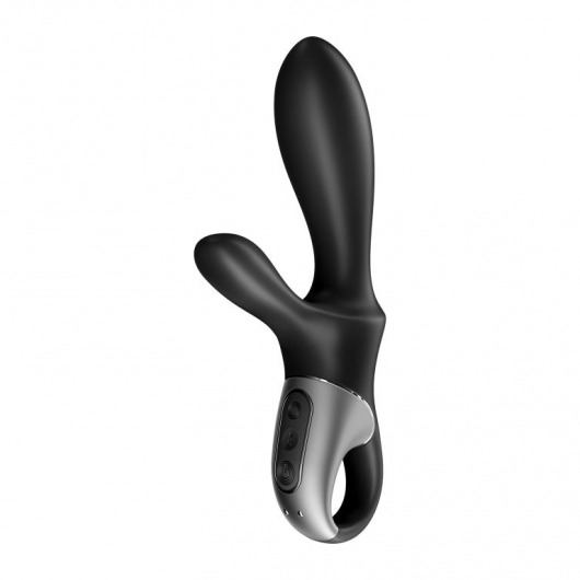 Черный анальный вибратор Heat Climax+ с функцией нагрева - 20,6 см. - Satisfyer - в Сочи купить с доставкой