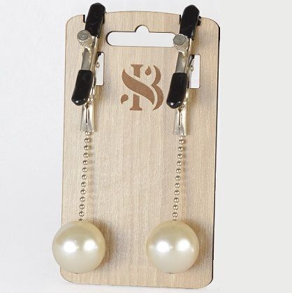 Зажимы на соски с бусинами под жемчуг Pearl - Sitabella - купить с доставкой в Сочи