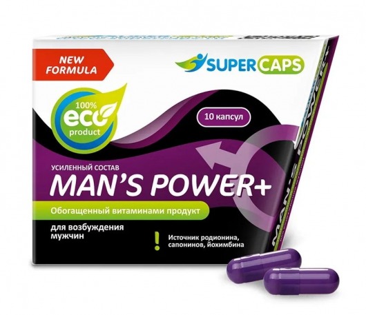 Возбуждающее средство для мужчин Mans Power plus - 10 капсул (0,35 гр.) +1 в подарок - SuperCaps - купить с доставкой в Сочи