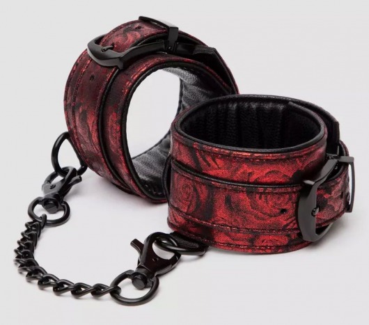 Красно-черные наручники Reversible Faux Leather Wrist Cuffs - Fifty Shades of Grey - купить с доставкой в Сочи