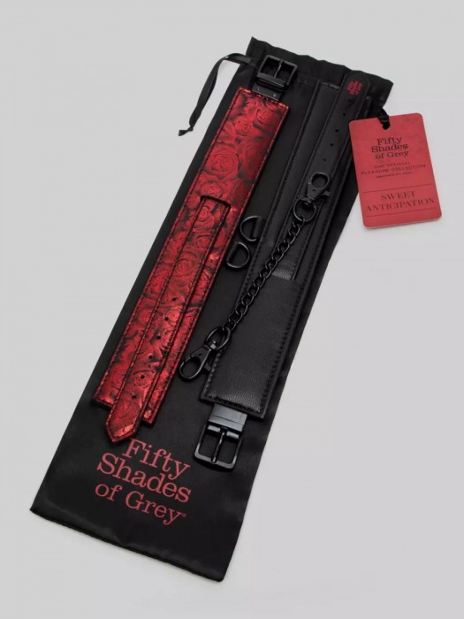 Красно-черные оковы Reversible Faux Leather Ankle Cuffs - Fifty Shades of Grey - купить с доставкой в Сочи