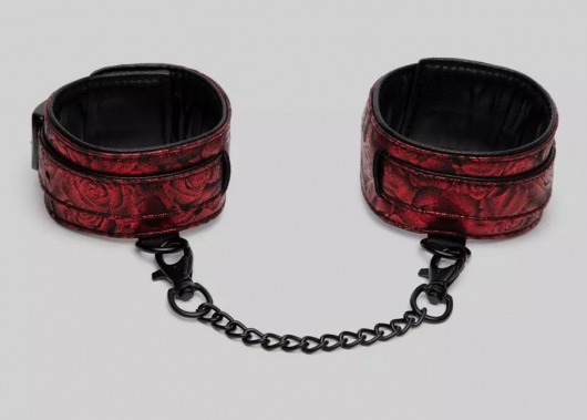 Красно-черные оковы Reversible Faux Leather Ankle Cuffs - Fifty Shades of Grey - купить с доставкой в Сочи