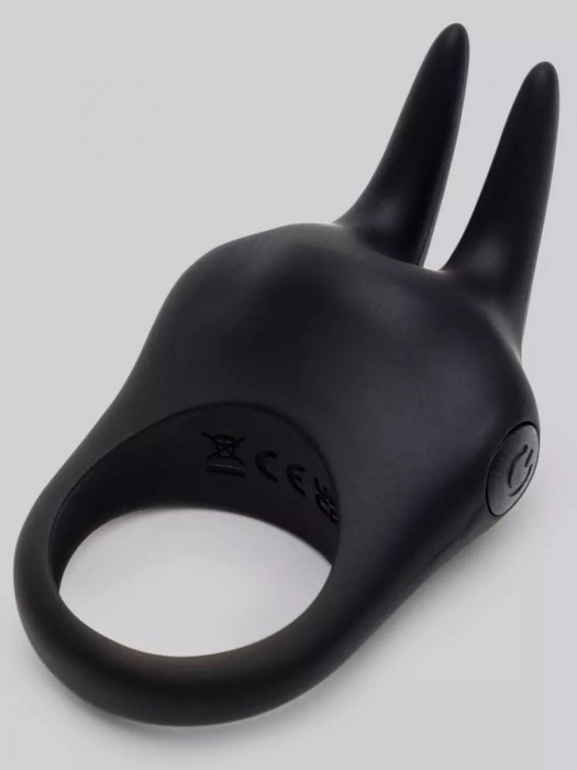 Черное эрекционное виброкольцо Sensation Rechargeable Vibrating Rabbit Love Ring - Fifty Shades of Grey - в Сочи купить с доставкой