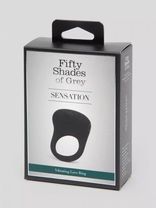 Черное эрекционное виброкольцо Sensation Rechargeable Vibrating Love Ring - Fifty Shades of Grey - в Сочи купить с доставкой