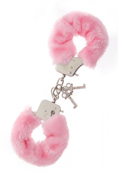 Металлические наручники с розовой меховой опушкой METAL HANDCUFF WITH PLUSH PINK - Dream Toys - купить с доставкой в Сочи